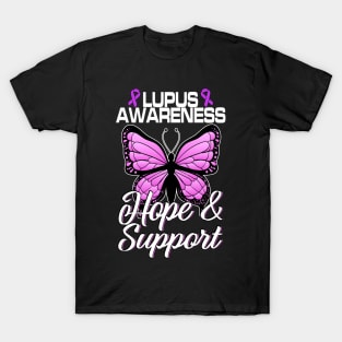 Lupus Awarenes Butterfly Ribbon World Lupus Day T-Shirt